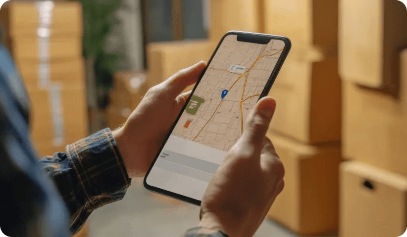 Live shipment tracking on a mobile phone
