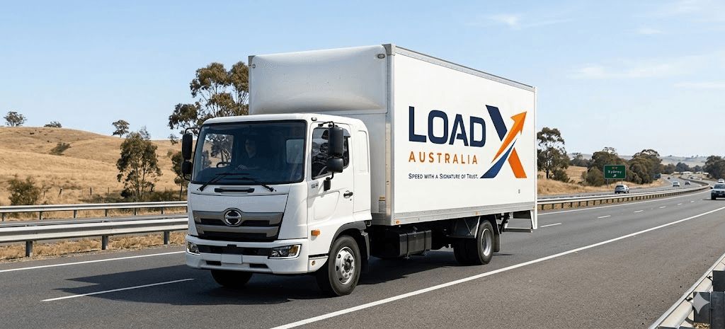 LoadX same day delivery truck on highway
