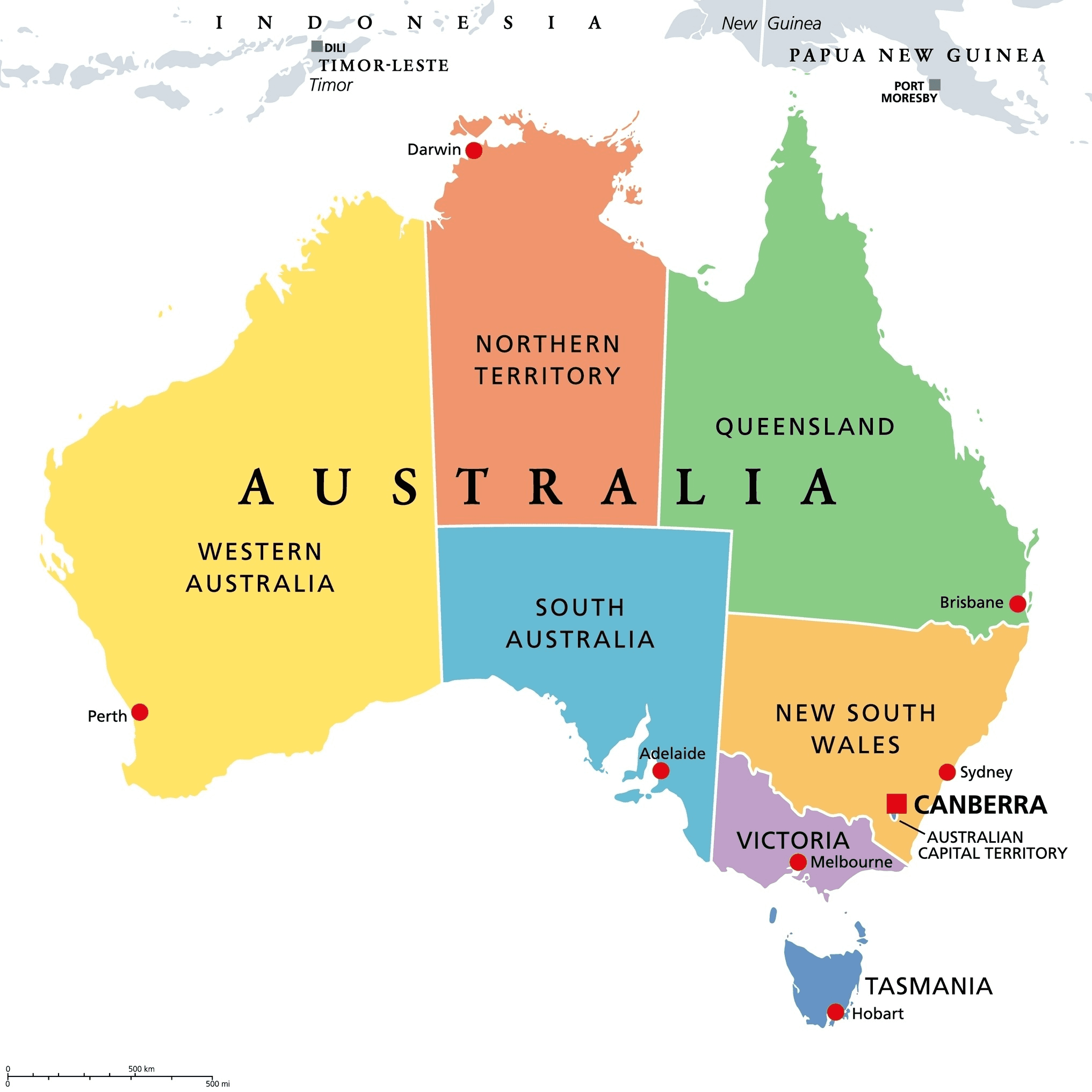 Map of Australia showing national logistics coverage