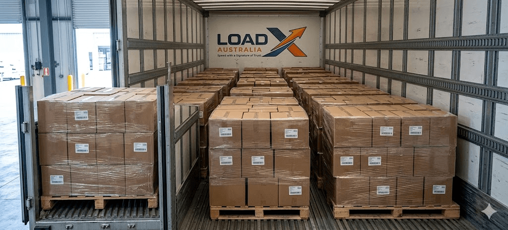 Full truck load of boxed freight