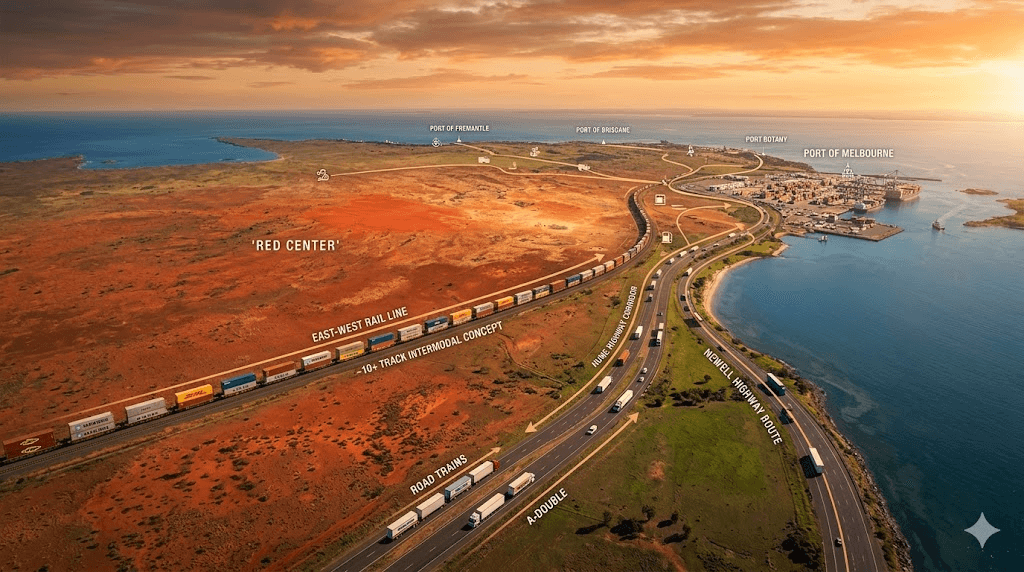 Australia-wide freight network view